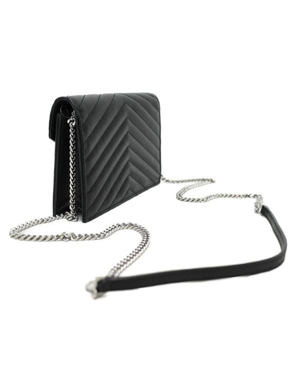 Saint Laurent Wallet Monogram Paris Envelope Chain Brown